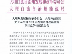 云南大理1GW風、光項目競配結果發(fā)布！